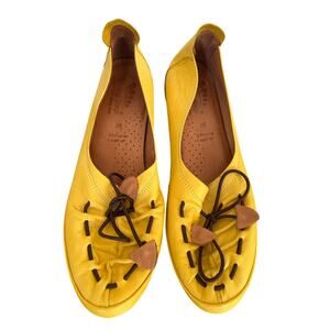 Spring Step Yellow Loafer Shoes with Ties